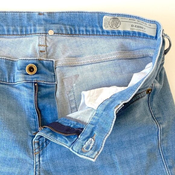DIESEL Womens D-Ebbey Bootcut Low Waist Jeans Size W30 L30 Stretch Light Blue - Picture 3 of 14